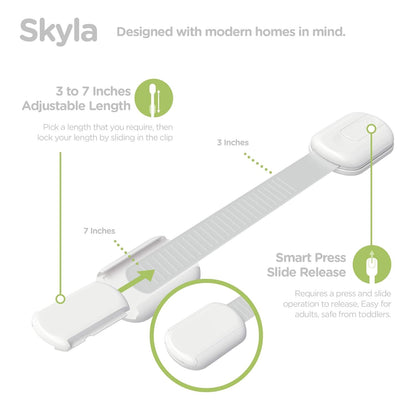 SKYLA HOMES Baby Locks - 8-Pack Child Safety Cabinet Proofing with 3M Adhesive | Easy Install, No Screws Needed