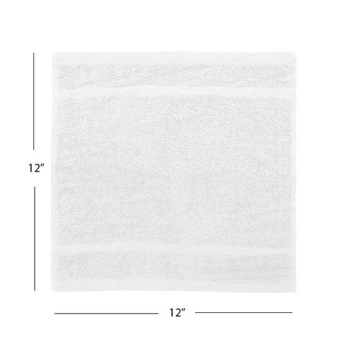 Avalon Towels Cotton Washcloths 24-Pack – 12 x 12 Inch White Super Soft & Absorbent Ring-Spun Cotton Wash Cloths for Face, Bath, Spa, Gym, Hotel & Cleaning