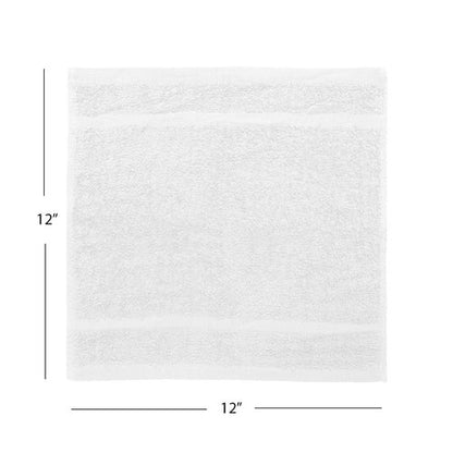 Avalon Towels Cotton Washcloths 24-Pack – 12 x 12 Inch White Super Soft & Absorbent Ring-Spun Cotton Wash Cloths for Face, Bath, Spa, Gym, Hotel & Cleaning