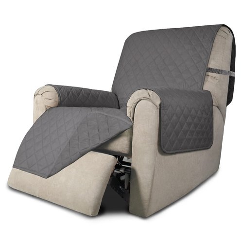 Easy-Going Recliner Chair Slipcover Reversible Sofa Cover Water Resistant Couch Cover Furniture Protector with Elastic Straps for Pets Dog (Recliner 22 inch, Gray/Gray)
