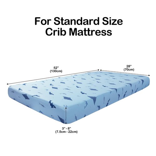 BubblePanda Rayon Made from Bamboo Crib Sheets for Baby Boys Girls Neutral Soft Stretchy Fitted Crib Mattress Sheet Standard 52" x 28" (Shark)