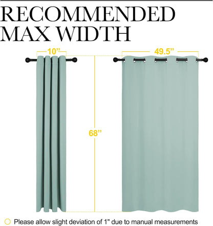 NICETOWN Blackout Curtain Panels - Thermal Insulated Draperies in Aqua | One Pair, 55 x 68 Inches
