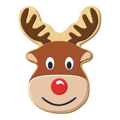 Reindeer Face Cookie Cutter 3.75 Inch - Tin Plated Steel Mold for Cookies, Fondant & More