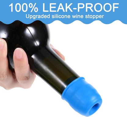 8Pcs Silicone Wine Stopper Reusable Bottle Stoppers Sealed Soft Wine Stoppers Unbreakable Bottle Cover Caps Beer Champagne Stopper Glass Sealer Covers for Keeping Soda Drink Whiskey Fresh