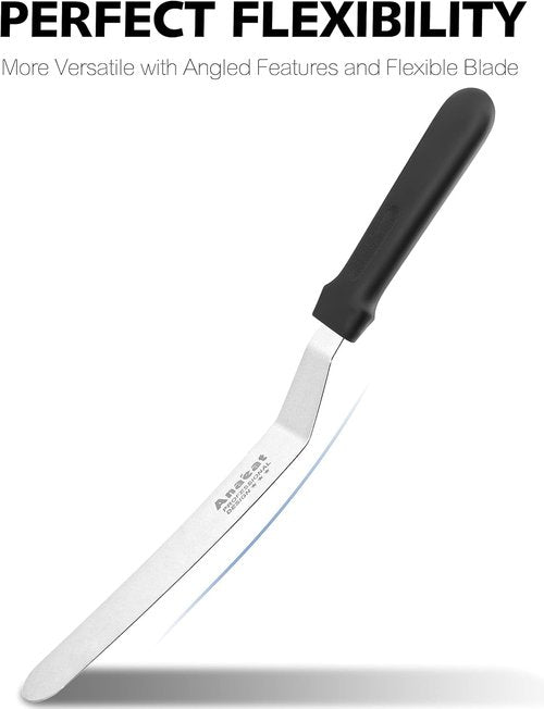 Anaeat Icing Spatulas - Set of 3 Professional Angled Offset Cake Spatulas with Stainless Steel Blades (6", 8", 10")