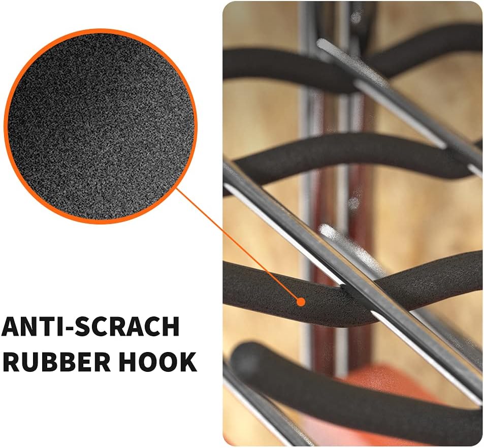 TORACK Garage Hooks - Heavy Duty Steel 12" Wave Tool Organizer | 4 Pack Wall Mount Storage for Tires, Ladders & Tools