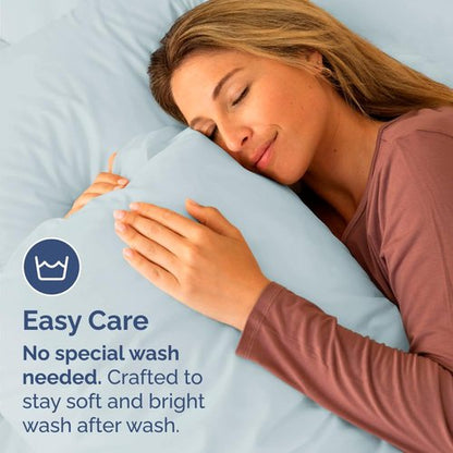 King Standard Pillow Cases Set of 4 - Soft Hotel Quality Pillowcase Covers - Comfy Bedding for Women, Men, Kids & Teens - Machine Washable Pillow Protectors - 4 Piece Set - King Standard Size Sky Blue