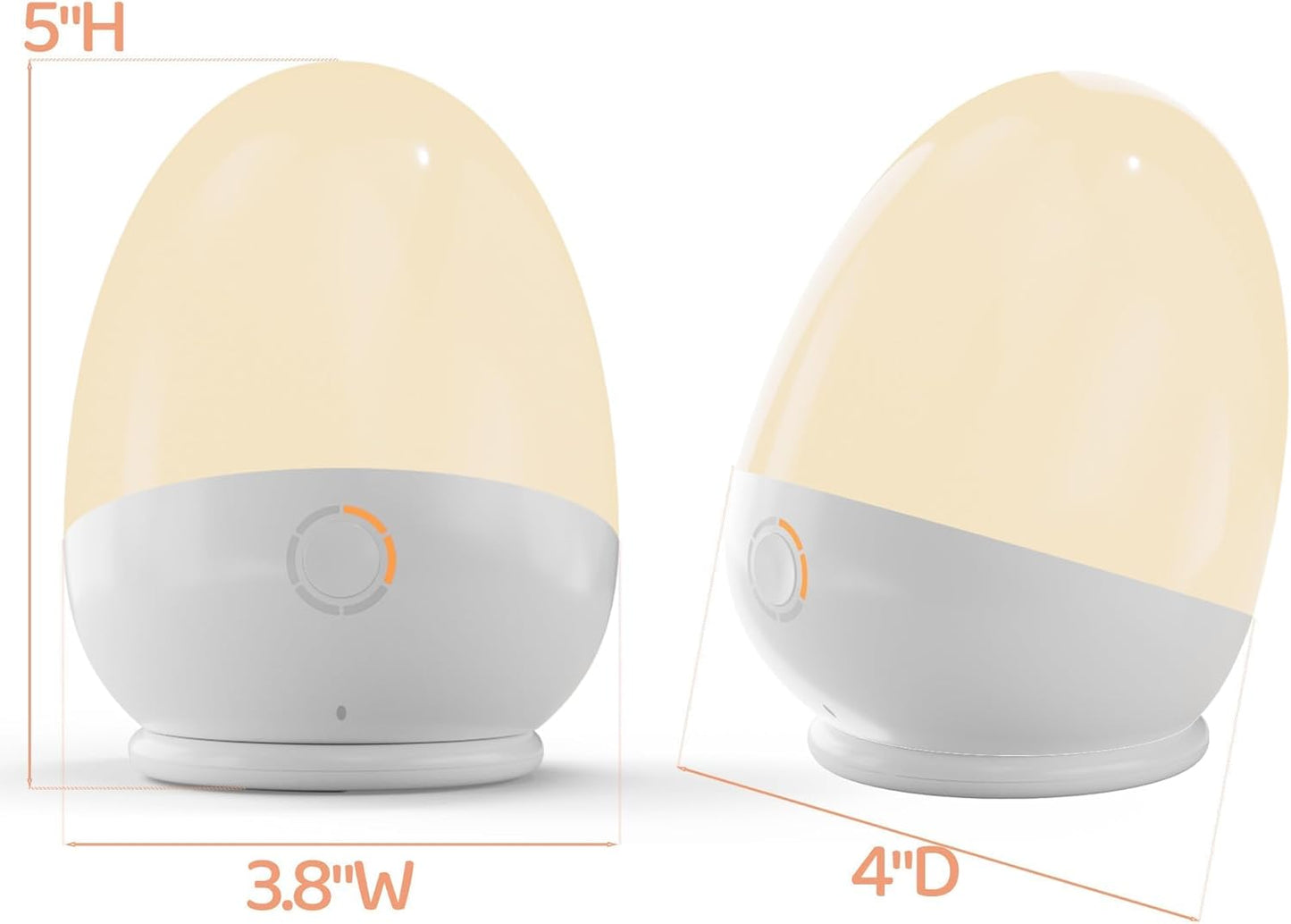 Touch Egg Night Light - Rechargeable Portable Kids Lamp with Dimmable 3 Color Temperatures | Ideal for Nursery