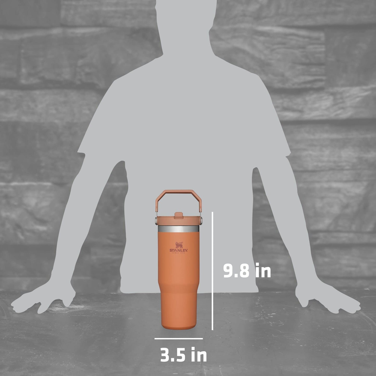STANLEY IceFlow Stainless Steel Tumbler - Vacuum Insulated Water Bottle for Home, Office or Car Reusable Cup with Straw Leak Resistant Flip Cold for 12 Hours or Iced for 2 Days, Ochre, 30 OZ / 0.89 L