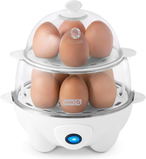 Dash Deluxe Egg Cooker | 3-in-1 Boiler, Poacher & Steamer - Holds 12 Eggs, Dishwasher Safe, BPA Free