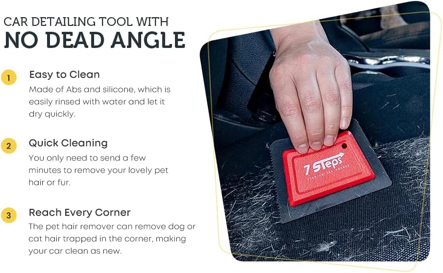 Skiennix Mini Pet Hair Lint Remover - Effective Dog & Cat Fur Detailer for Auto & Home Use