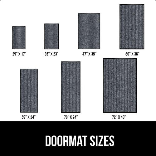GORILLA GRIP Waterproof Traffic Guard Door Mat, 60x36, Heavy Duty Entryway Mats, Strong Backing Commercial Utility Rugs for Office Hallway, Garage Floor and Home, Low Profile Carpet, Charcoal Gray