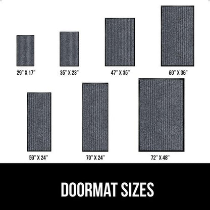 GORILLA GRIP Waterproof Traffic Guard Door Mat, 60x36, Heavy Duty Entryway Mats, Strong Backing Commercial Utility Rugs for Office Hallway, Garage Floor and Home, Low Profile Carpet, Charcoal Gray