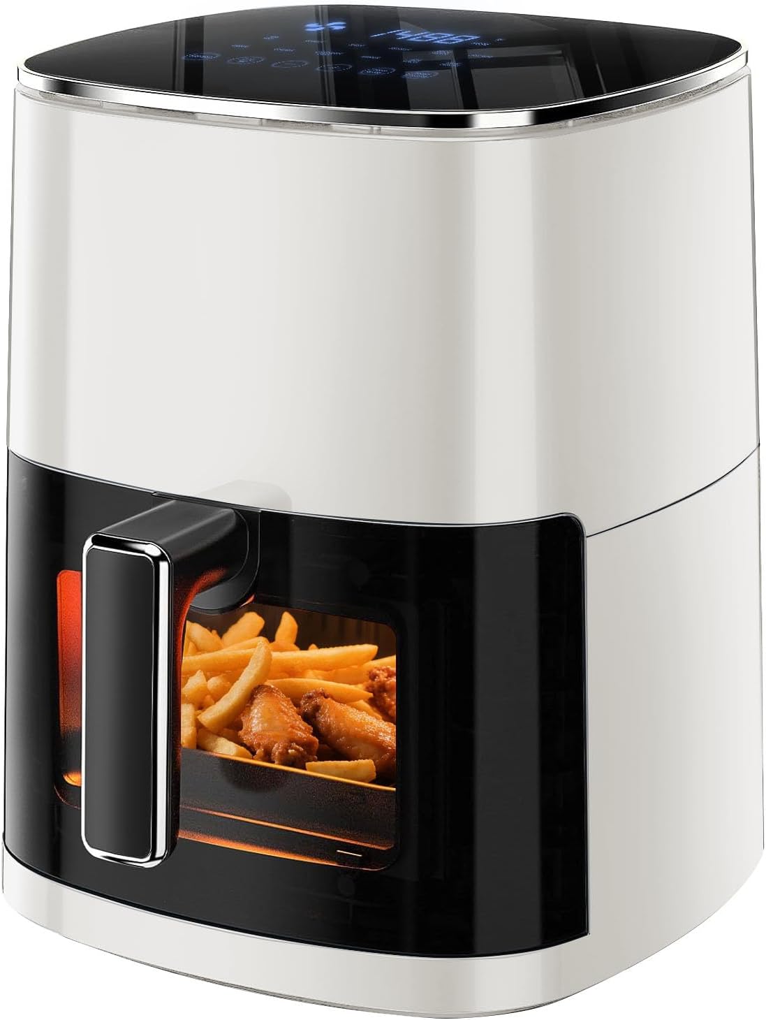 Simple Deluxe Air Fryer - 6.34 QT Digital Air Fryer with Visible Window & 12 Cooking Presets | Beige Finish