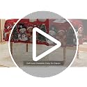 Christmas Tablecloth 60 x 60 Inch Square Gingerbread Man Tree Red Holiday Decor