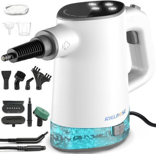 Killrose Handheld Steam Cleaner - Fast Heating Multi-Surface Steamer with 12 Accessories | Dual Power Modes
