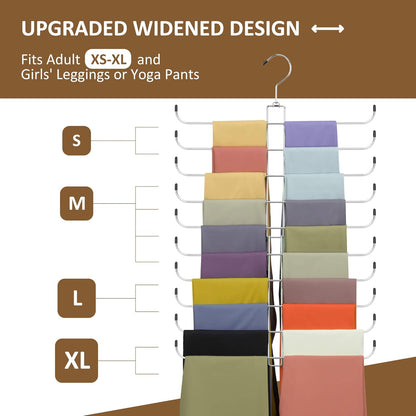 ZEDODIER Legging Organizer - Rotatable Yoga Pants Hanger for Women & Girls | Space-Saving, Holds 20 Pairs, Silver
