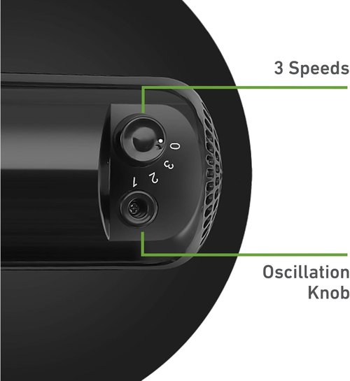 Holmes 12-Inch Oscillating Table Fan - 3 Speeds, 75° Oscillation, Adjustable Tilt | Quiet for Home & Office