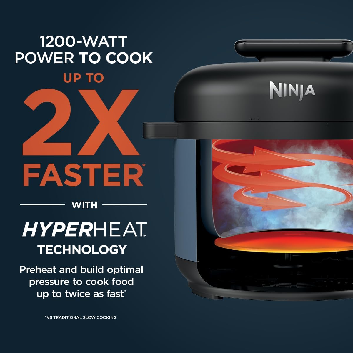 Ninja HyperHeat 9-in-1 Pressure Cooker - 6.5-Qt Multi-Function with SimpliServe Pot | 1200-Watt Power | Blue Macaron