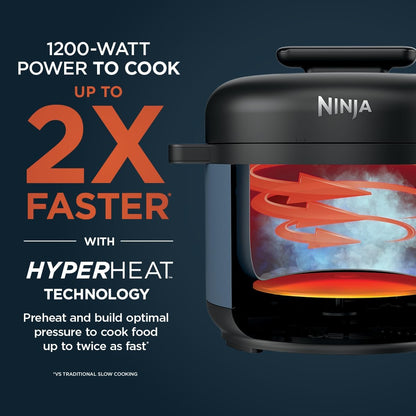 Ninja HyperHeat 9-in-1 Pressure Cooker - 6.5-Qt Multi-Function with SimpliServe Pot | 1200-Watt Power | Blue Macaron