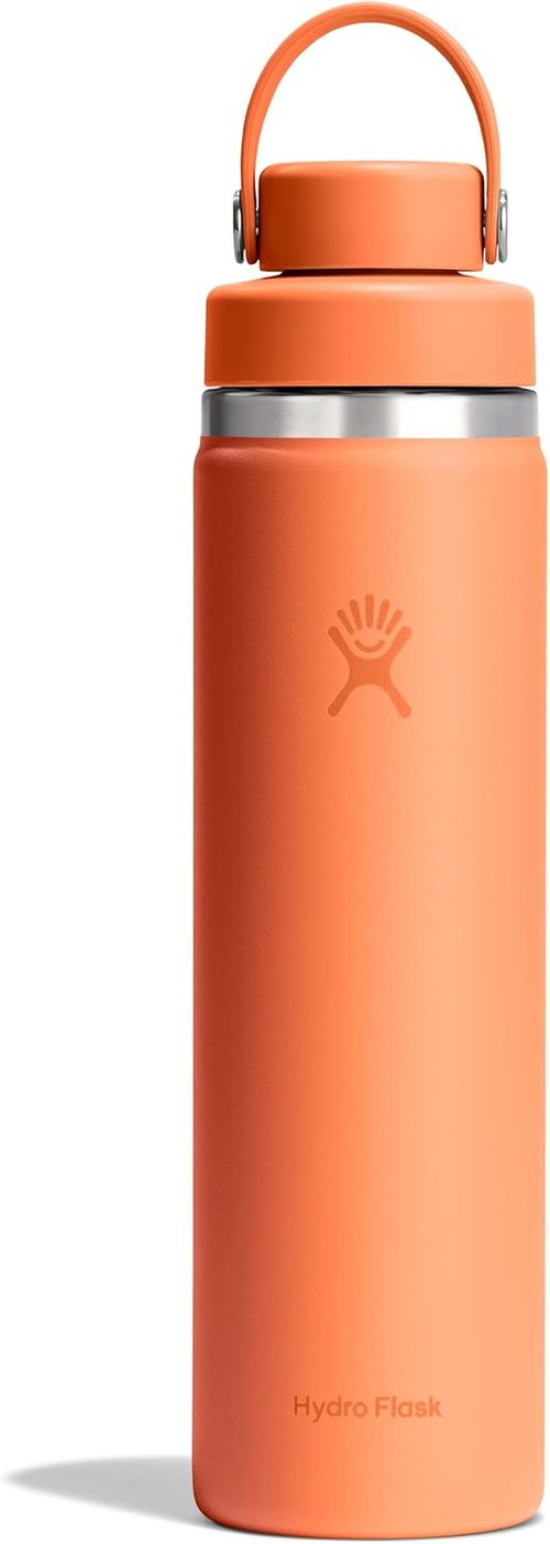 Hydro Flask Water Bottle - Insulated Stainless Steel - Wide Mouth Flex Chug Lid, Non Spill, Leakproof in 24 Oz Nectar Orange
