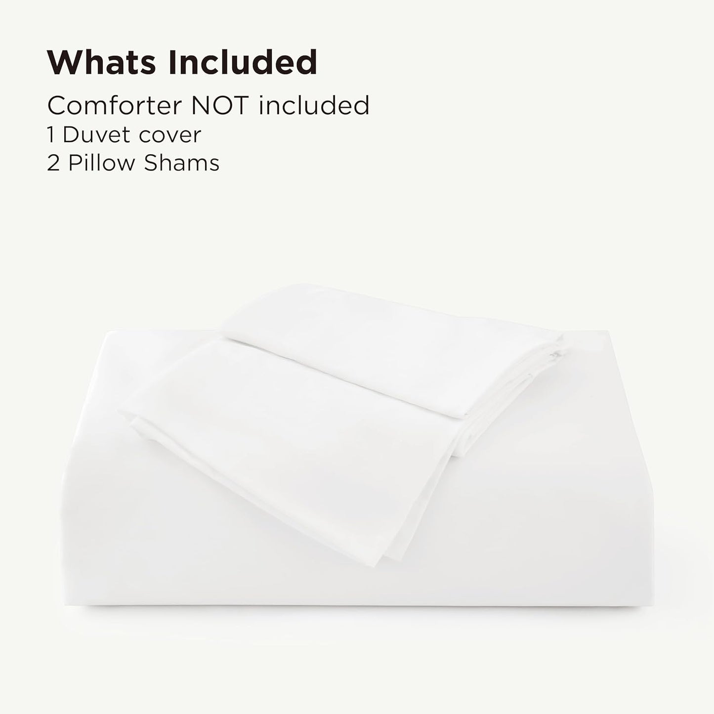 Bedsure Bamboo Duvet Cover Set - Lightweight & Silky Queen Size Comforter Cover for Hot Sleepers | Pure White