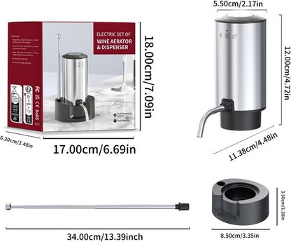 Electric Wine Aerator, Automatic Wine Dispenser with Decanter, Wine Aerator Pourer Spout - Gift for Wine Lovers