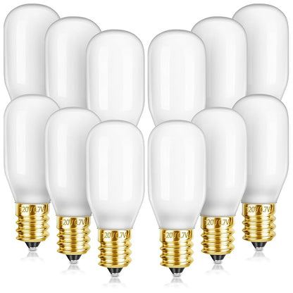 12Pcs Christmas Village Light Bulbs with E12 Base, T20 LED 2700K 110V Gold Sockets (Variation: 12 Gold)