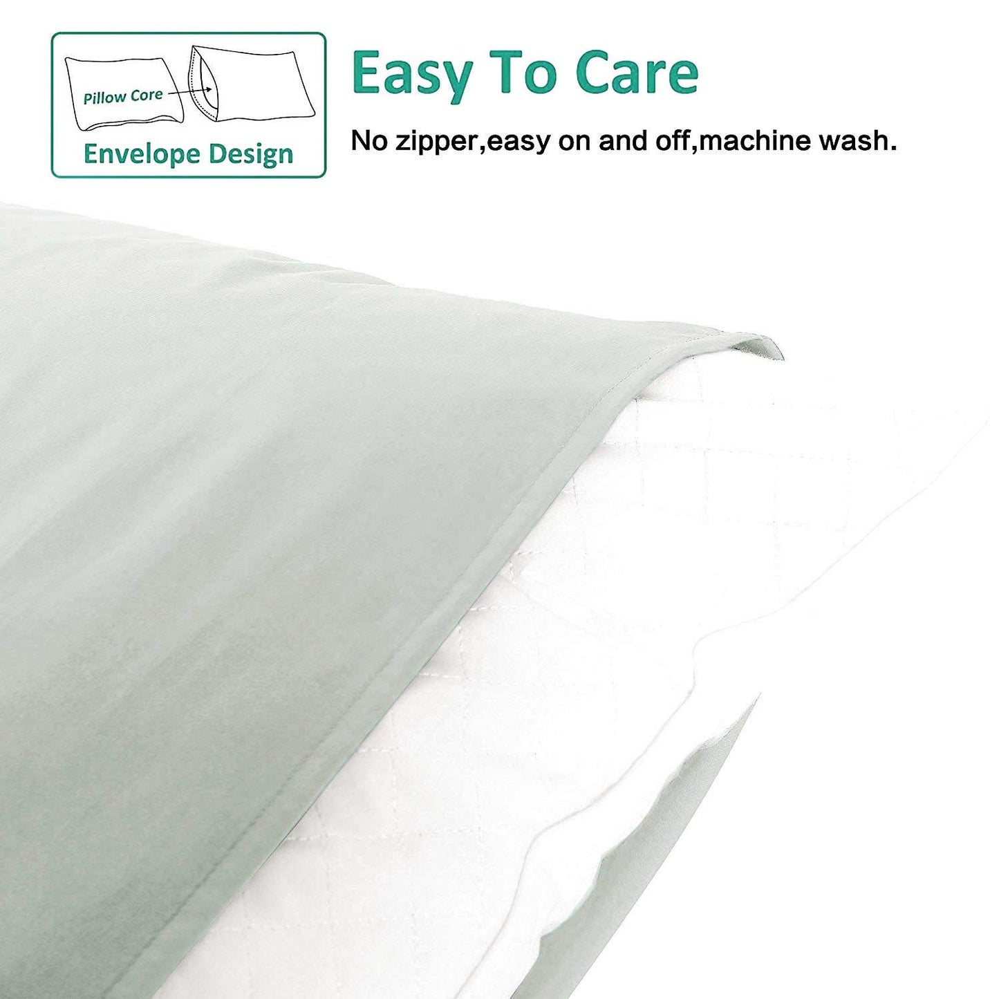 NTBAY Queen Pillowcase Set - 4 Pack Brushed Microfiber 20x30 Pillowcases - Soft, Wrinkle-Free, Fade-Resistant, Stain-Resistant, Light Grey Pillowcases with Envelope Closure - 20x30 Inches, Light Grey