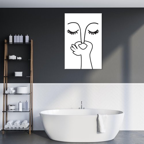 Funny Bathroom Wall Art - Humorous Black and White Poster for Guest Toilet | Unframed 12x18 Inch