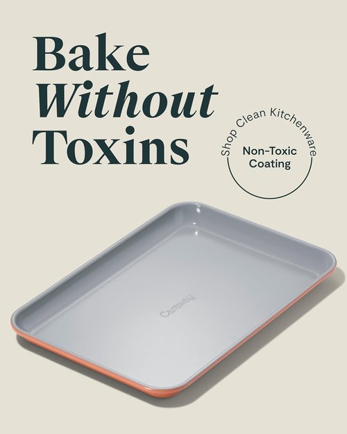 Caraway Nonstick Ceramic Baking Sheet Duo (9x13”) - Non-Toxic, Oven Safe, Mini Sheet Pan in Perracotta