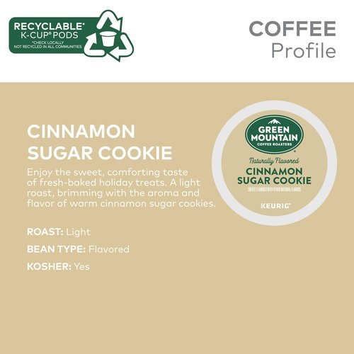 Green Mountain Coffee Roasters Cinnamon Sugar Cookie Coffee - 60 Count Keurig K-Cup Pods