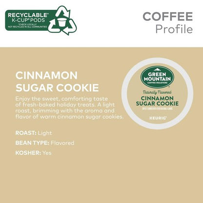 Green Mountain Coffee Roasters Light Roast Pods - Cinnamon Sugar Cookie Flavor | 12 Count