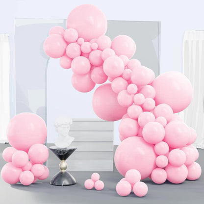 PartyWoo White & Pastel Pink Balloons - 280 Pcs for Stunning Celebrations