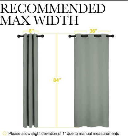 NICETOWN Blackout Curtains - Thermal Insulated Grommet Drapes for Office & Theater | Greyish Green, 84 Inches