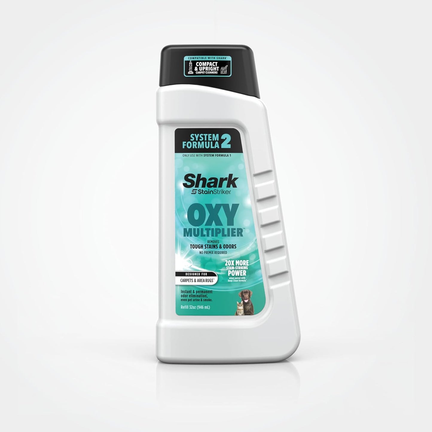 Shark StainStriker OXY Carpet Cleaner - Odor Eliminator for All Carpets & Upholstery | 32oz
