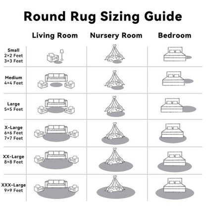 OLANLY Light Grey Round Rugs for Bedroom - Machine Washable, 9 ft Circle Area Rugs for Living Room, Soft and Fluffy Shaggy Carpet for Teen Girls and Boys, Nursery Rooms, Dorms, Home Decor Aesthetic