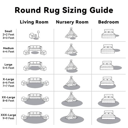 OLANLY Light Grey Round Rugs for Bedroom - Machine Washable, 8 ft Circle Area Rugs for Living Room, Soft and Fluffy Shaggy Carpet for Teen Girls and Boys, Nursery Rooms, Dorms, Home Decor Aesthetic