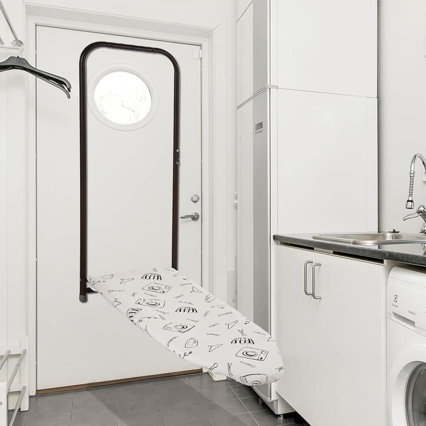 Seiritex Over The Door Ironing Board Cover - Heat Reflective 3-Layer Padding | 13 x 37 Inch, White