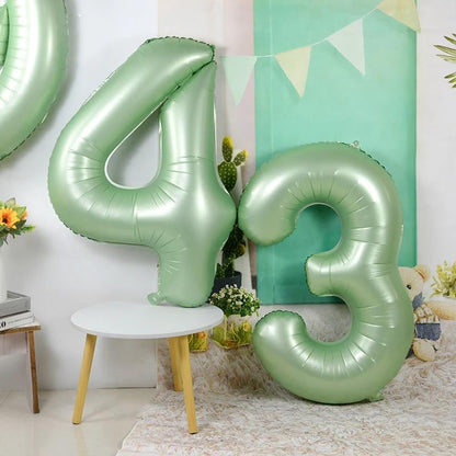 Numbers Balloon - 40 Inch Large Olive Green Balloon for 3rd Birthday Party Decor