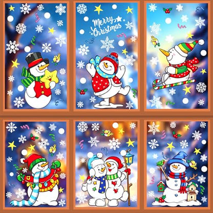 Christmas Window Clings Snowflake Decorations for Glass Windows - 147 Pieces