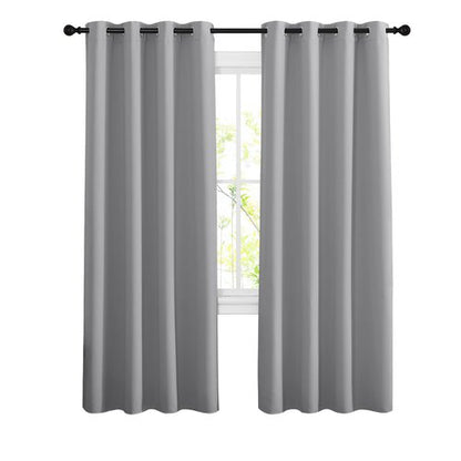 NICETOWN Blackout Silver Grey Living Room Curtains - Grommet Solid Thermal Insulated Sound Reducing Room Darkening Privacy Doorway Curtains for Bedroom (2 Panels, W52 x L78)