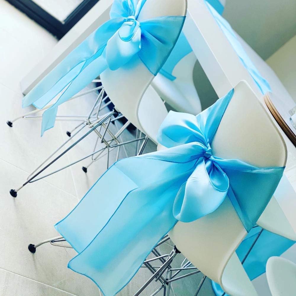 50 Satin Chair Sashes by [Brand Name] - Elegant Pink Chair Bows for Weddings & Parties | 7x108 Inches