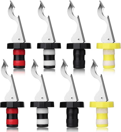 8pcs Reusable Wine Stoppers, Silicone Vacuum Bottle Stopper,Expanding Manual Beverage Bottle Stopper,Wine Bottle Airtight Seal Cork