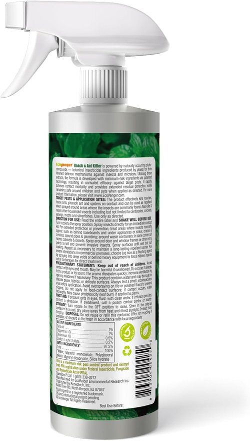 EcoVenger® Roach and Ant Killer - 16 oz | Kills on Contact | Peppermint Scent | Safe for Kids & Pets