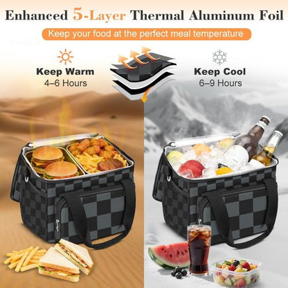 Coobiiya Insulated Lunch Bag - Leakproof Portable Cooler for Men | Ideal for Camping, Travel & Beach