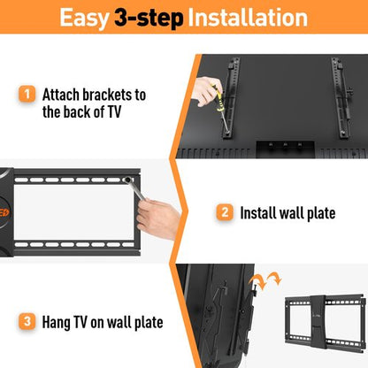 ELIVED TV Wall Mount for Most 37-84 Inch TVs, Max Load Capacity 120 lbs. Tilting tv Mount with Level Adjustment, Wall Brackets Max VESA 600x400mm, Fits 16-24 Inch Studs