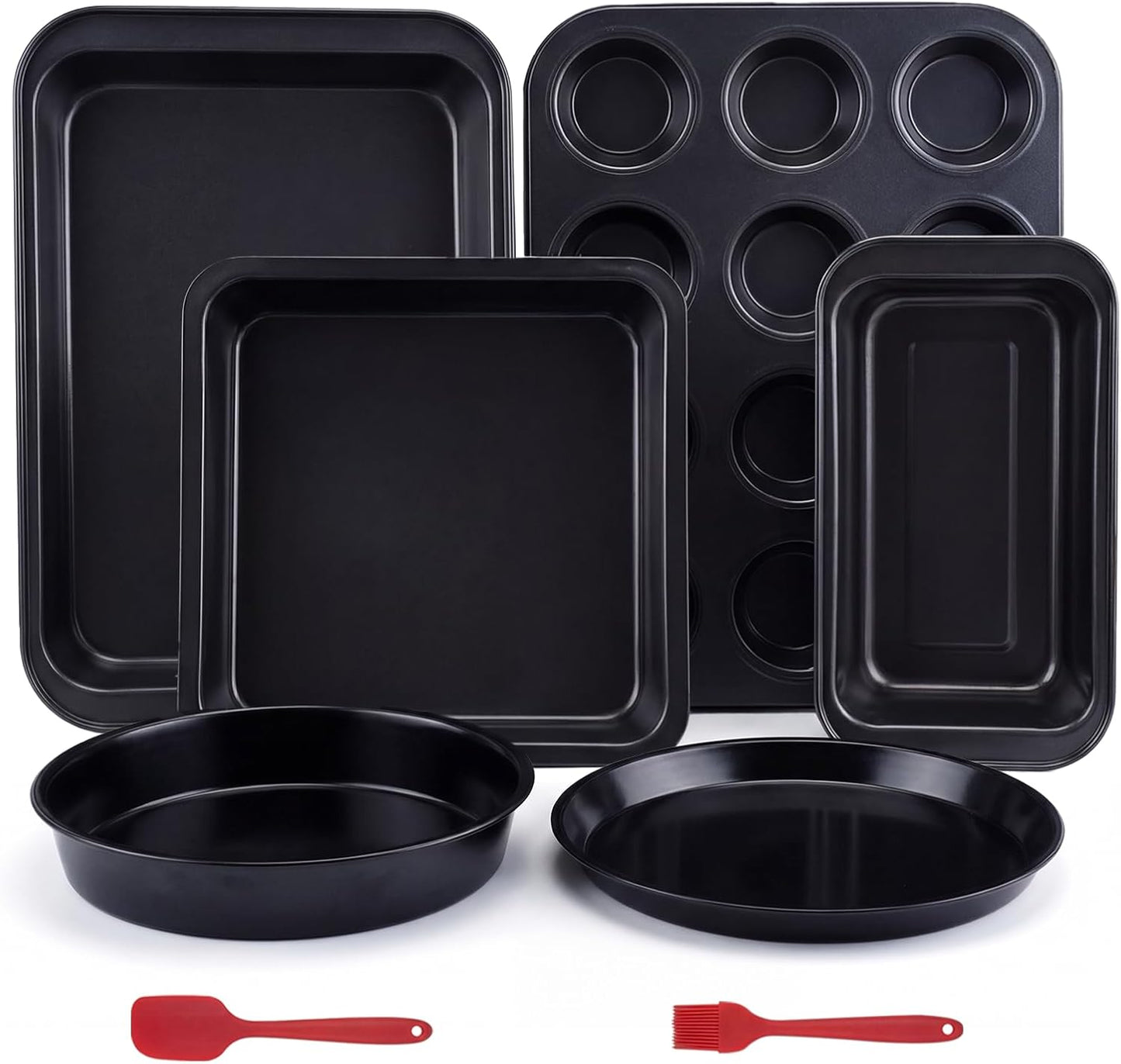 Skiennix Nonstick Baking Set - 6-Piece Bakeware Set with Roasting Pan, Cookie Sheet & More | Oven & Dishwasher Safe Carbon Steel