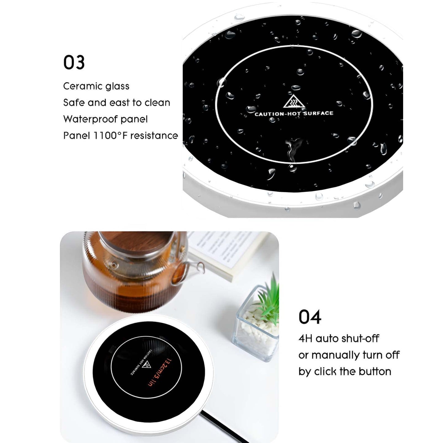 Coffee Mug Warmer for Desk, Cup Warmer with 3 Temperature Setting, Wax Melt Warmer Heating Plate