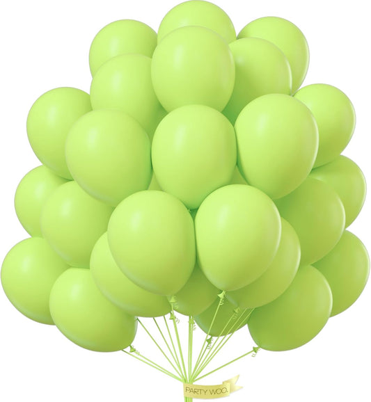 PartyWoo Lime Green Balloons - 101pcs 12 Inch Latex Helium Balloons for Graduation & Birthday Decor